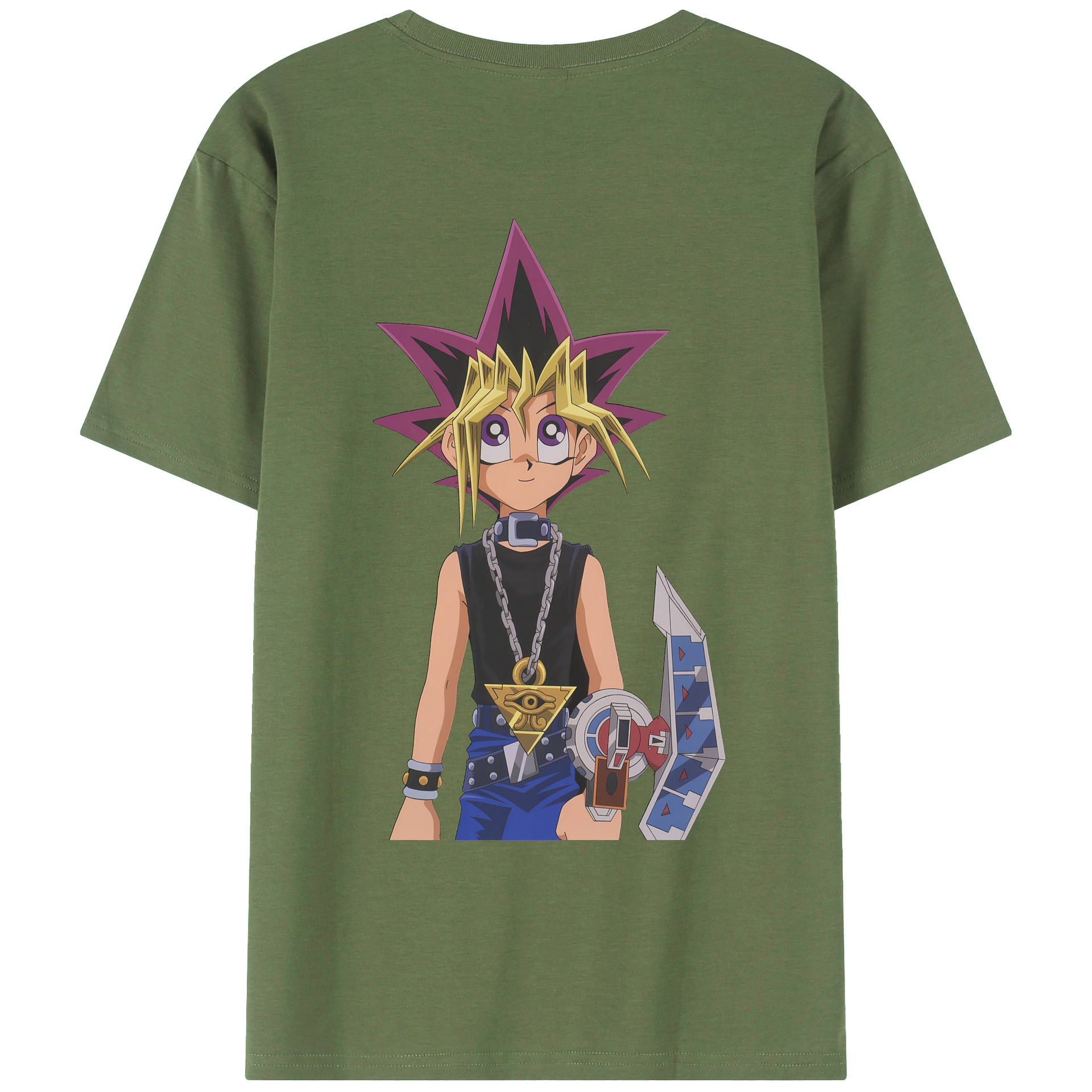 （画像用） 遊☆戯☆王 Yu-Gi-Oh! 綿100％ メンズ半袖Tシャツ（バックプリント） 通気性
